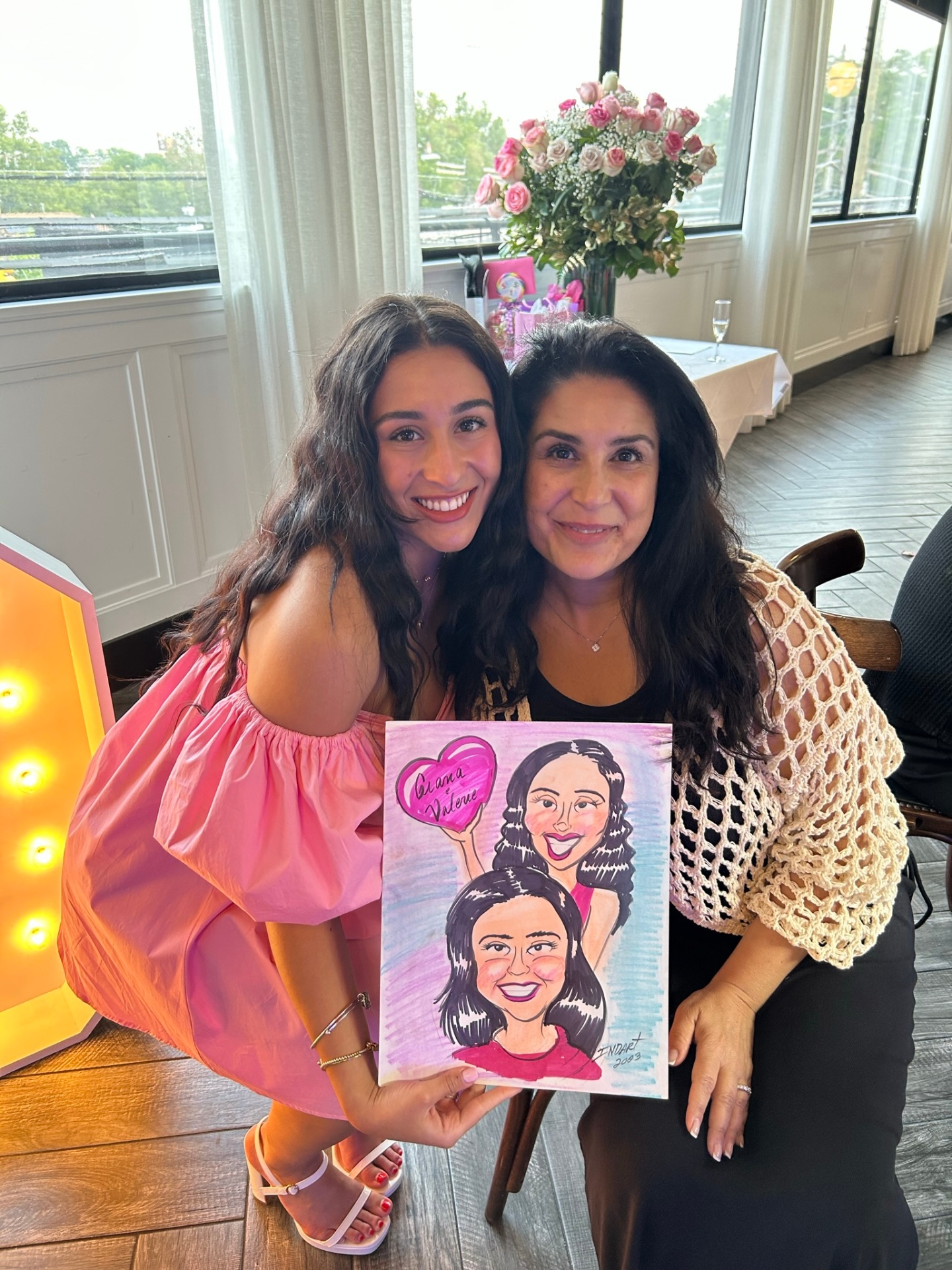 Live Caricature — Mother & Daughter