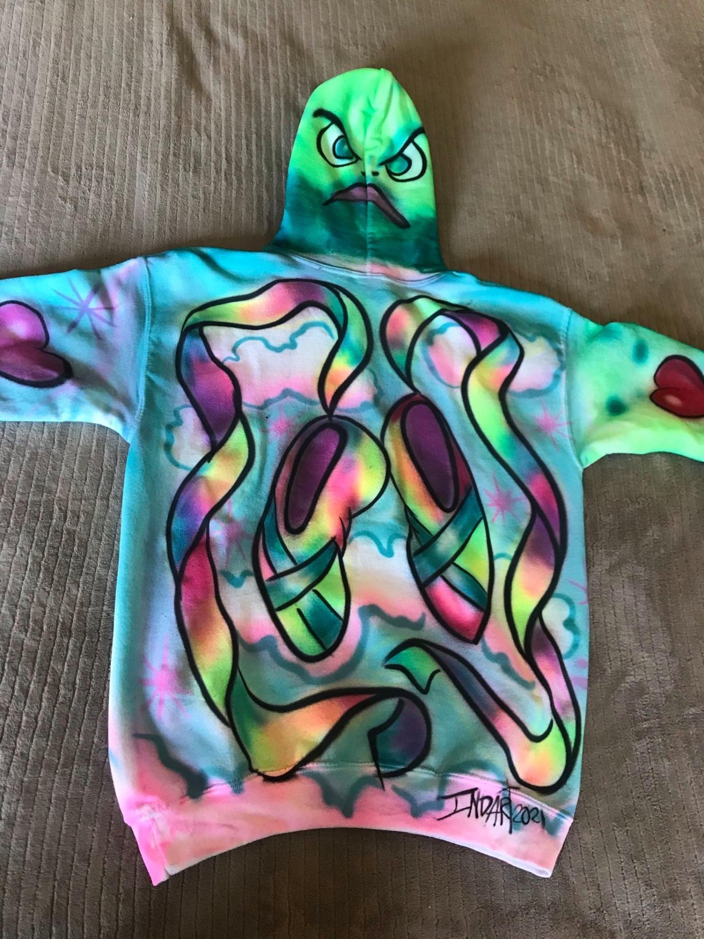 Grinch Hoodie — Custom Airbrush