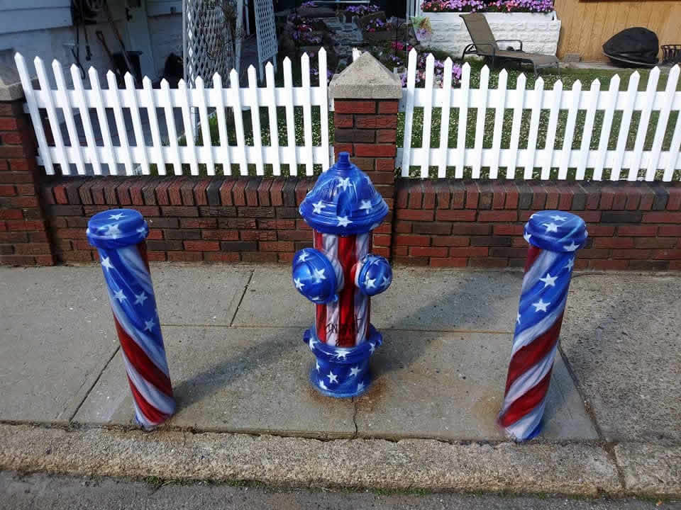 Patriotic Fire Hydrant & Bollards