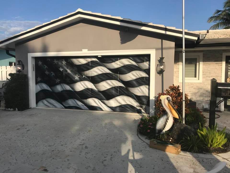 American Flag — Garage Door Mural