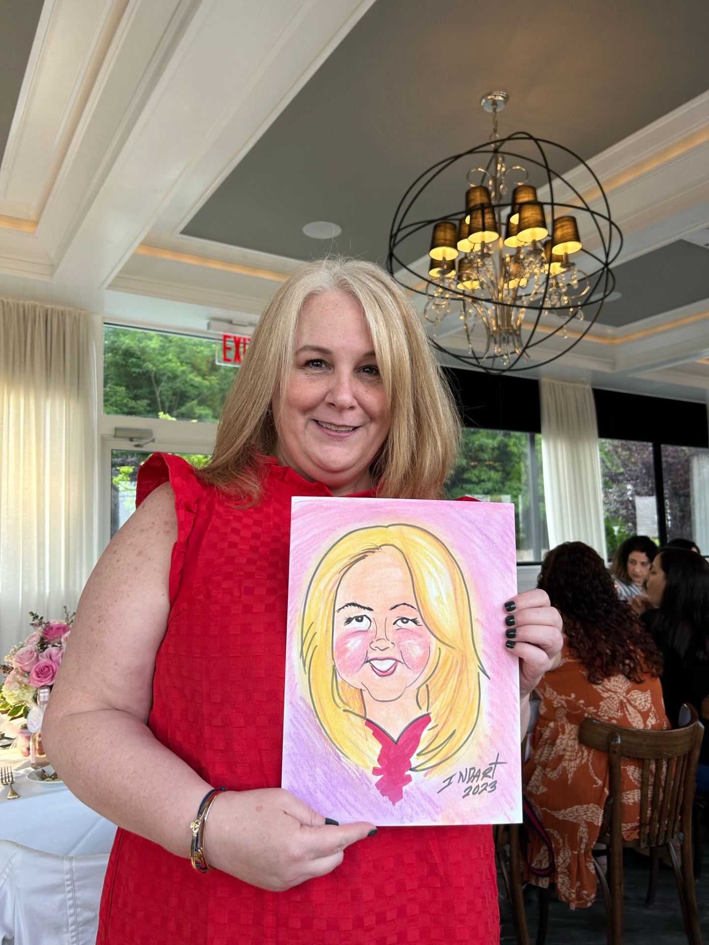 Live Caricature — Lady in Red
