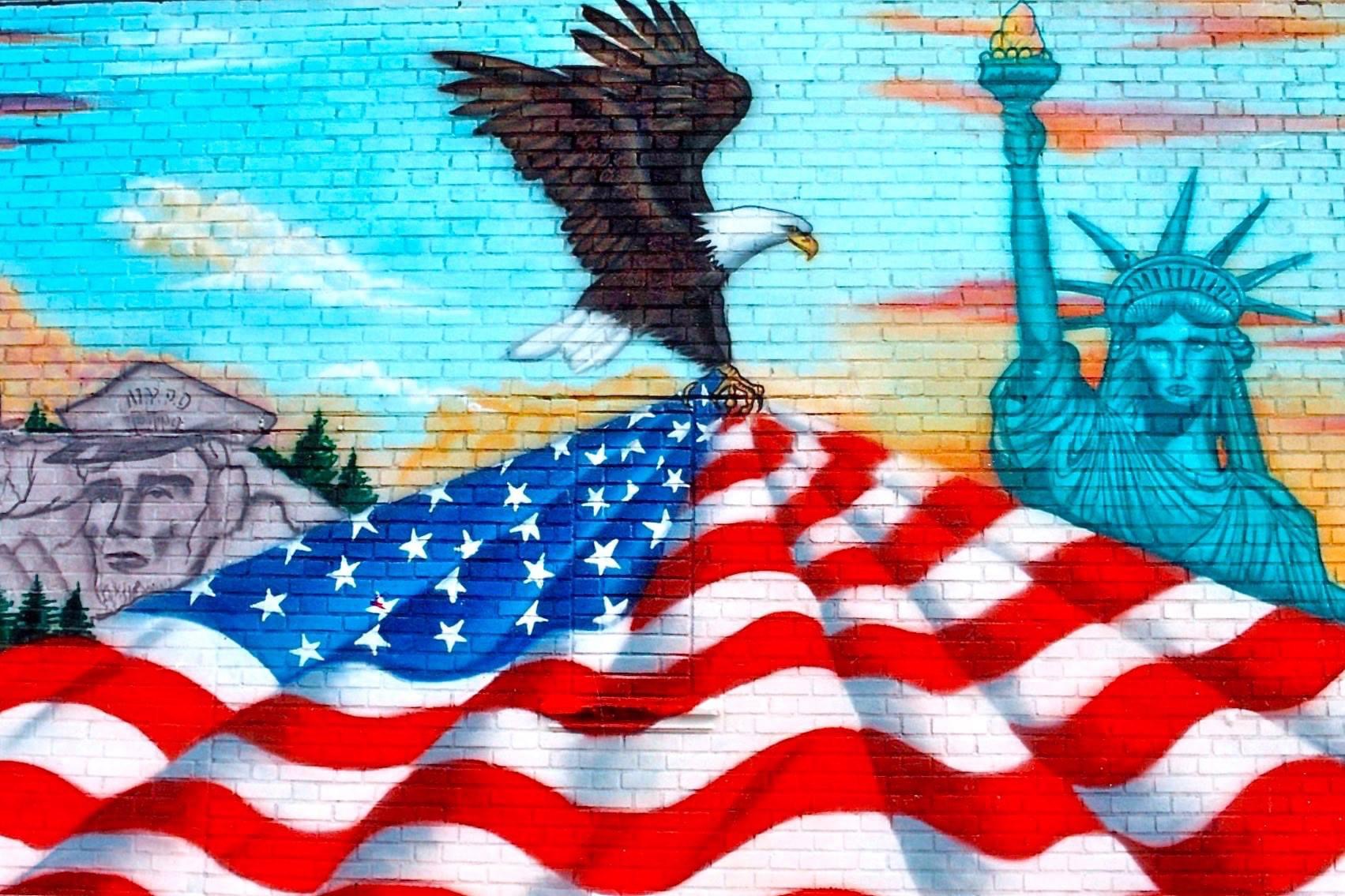Eagle, Flag & Lady Liberty